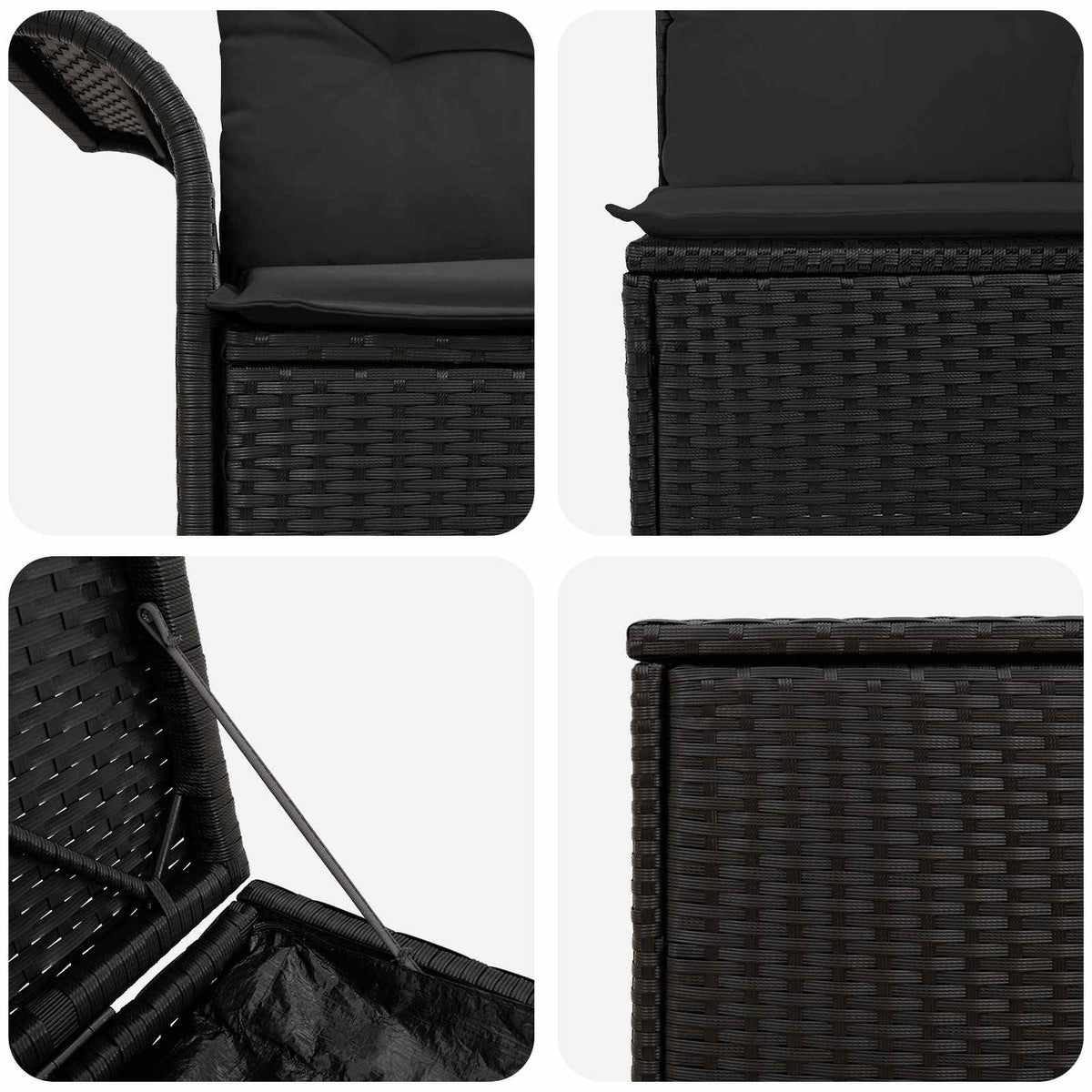 Sofa Set 5 stk. Schwarz 187,5 x 187,5 x 85 cm