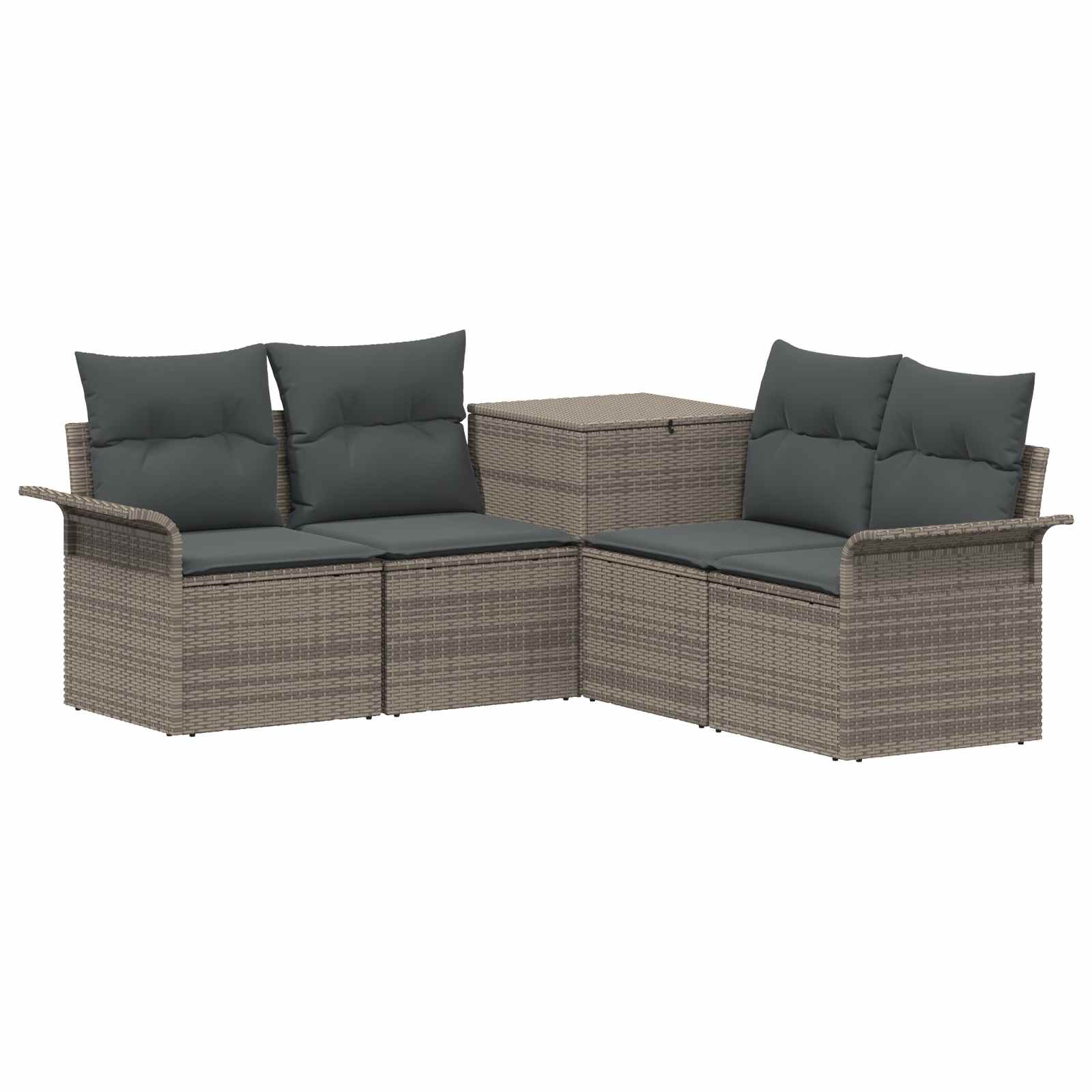 Sofa Set 5 stk. Grau und Dunkelgrau Polyrattan und Stahl
