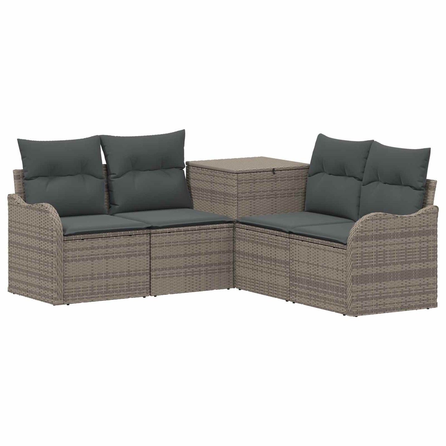 Sofa Set 5 stk. Grau und Dunkelgrau Polyrattan und Stahl