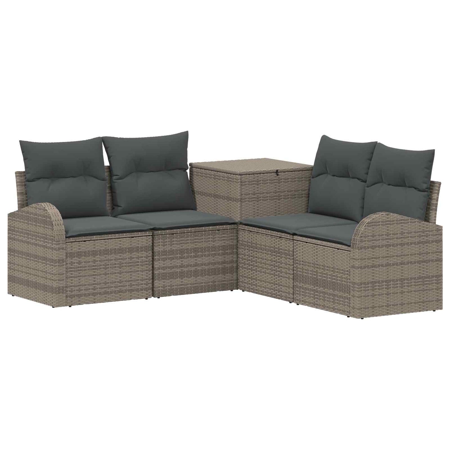 Sofa Set 5 stk. Grau und Dunkelgrau Polyrattan und Stahl