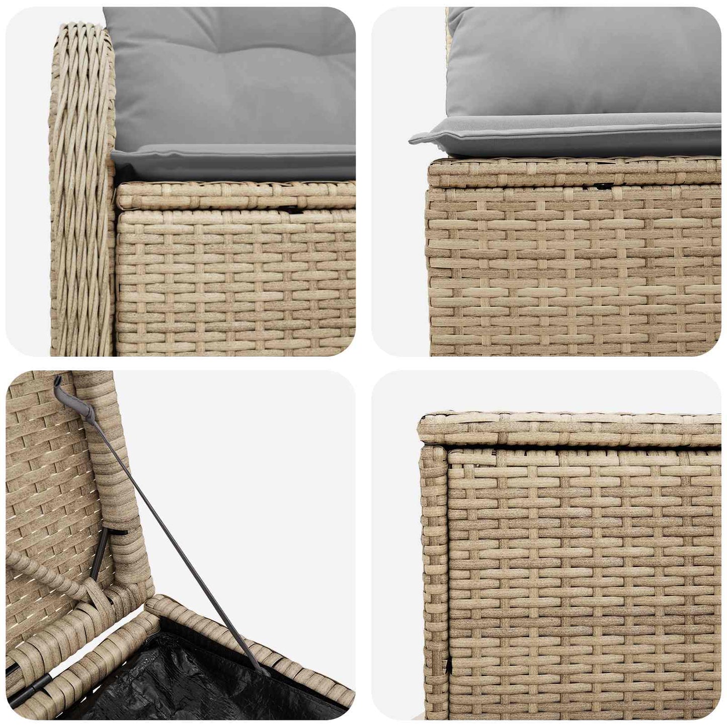 Sofa Set 5 stk. Beige und Hellgrau Polyrattan und Stahl