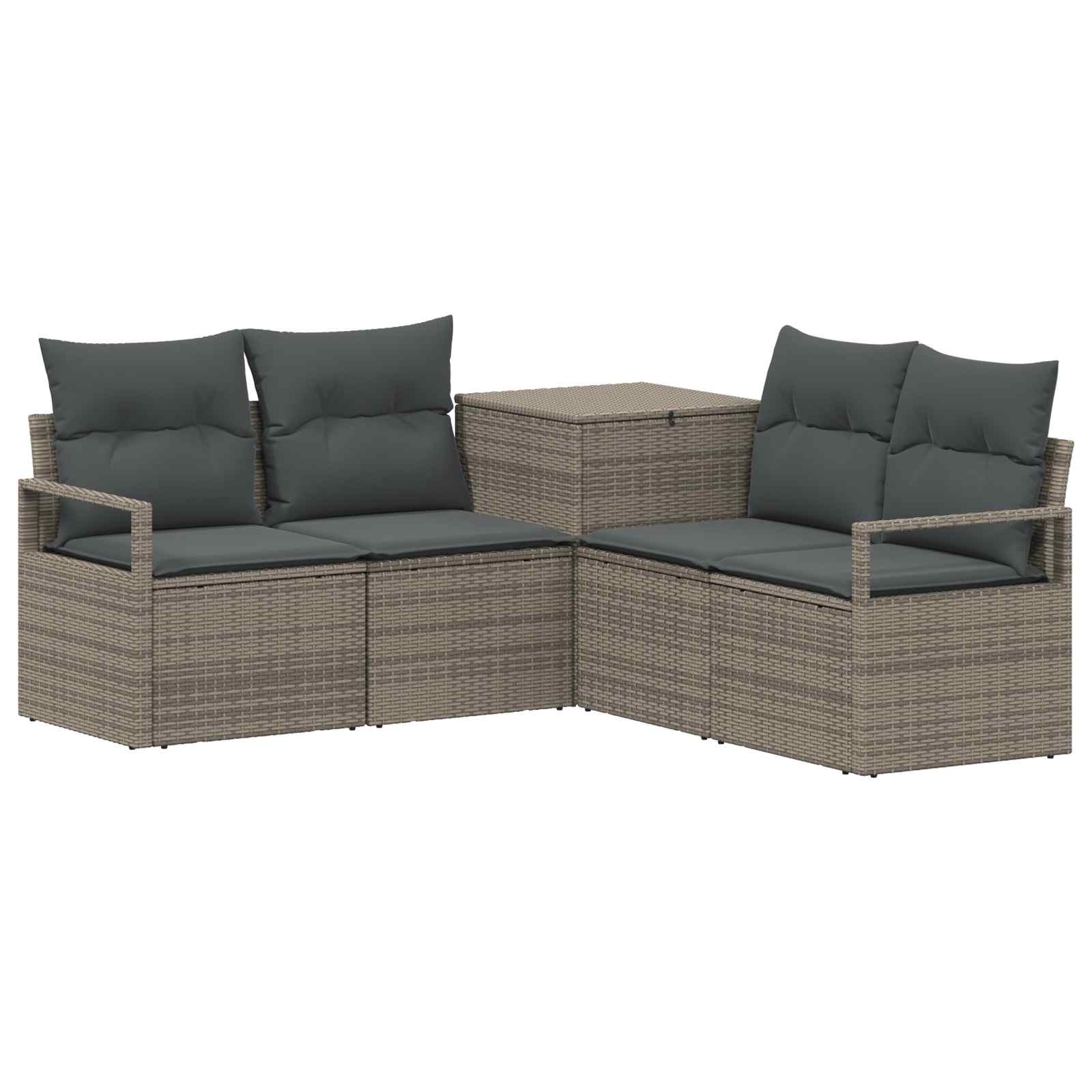 Sofa Set 5 stk. Grau und Dunkelgrau Polyrattan und Stahl