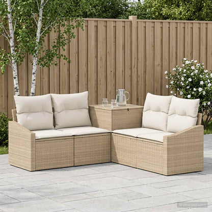 Sofa Set 5 stk. Beige und Cremeweiß 178,5 x 178,5 x 85 cm