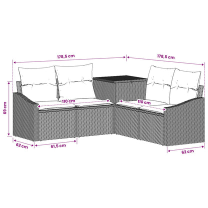 Sofa Set 5 stk. Beige und Cremeweiß 178,5 x 178,5 x 85 cm