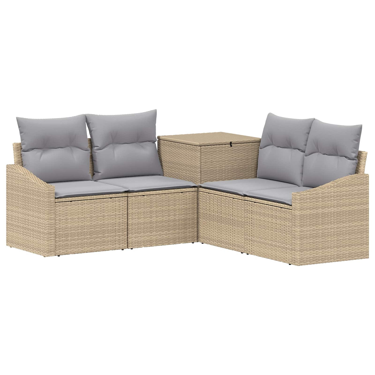 Sofa Set 5 stk. Beige und Hellgrau 178,5 x 178,5 x 85 cm