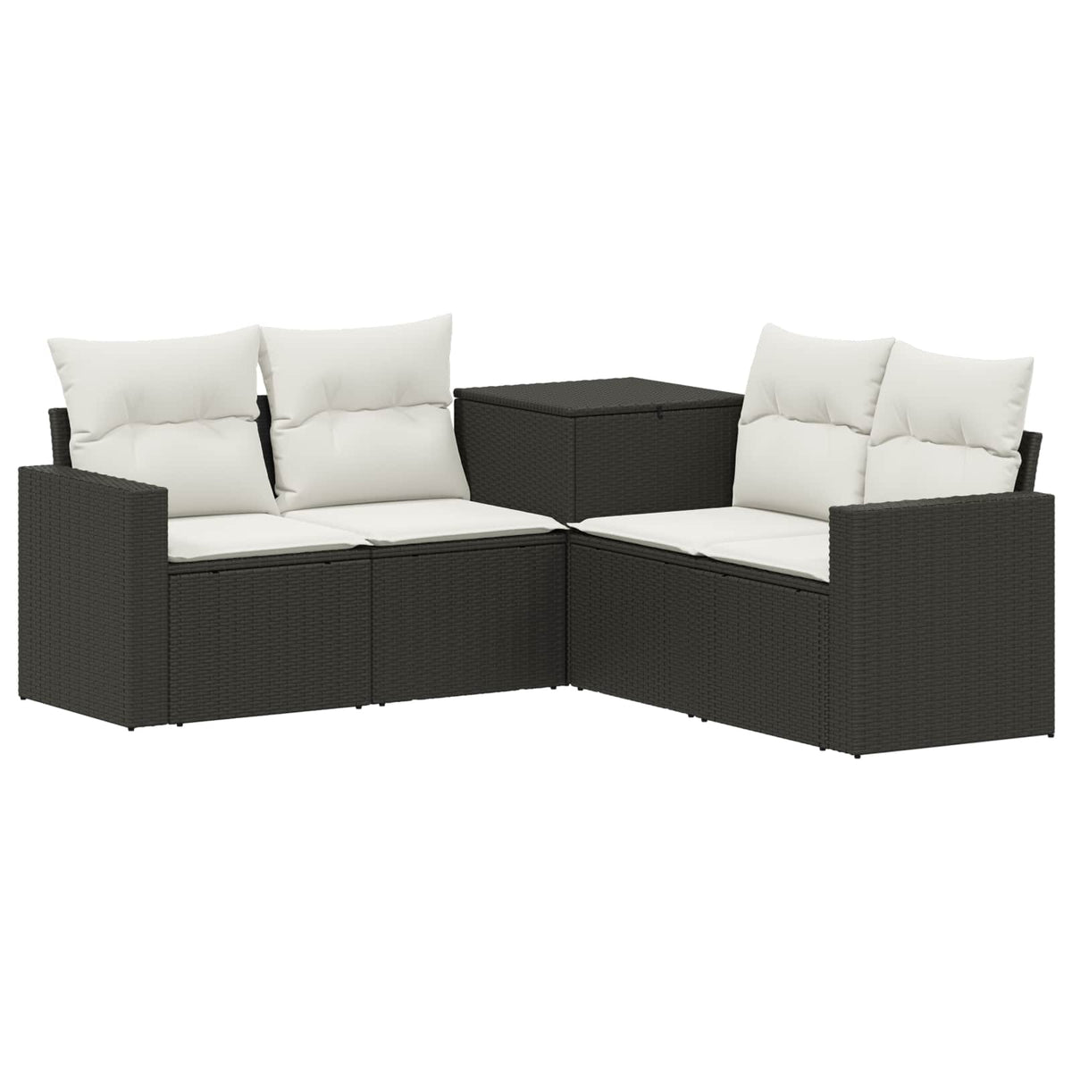 Sofa Set 5 stk. Schwarz und Cremeweiß 182,5 x 182,5 x 85 cm