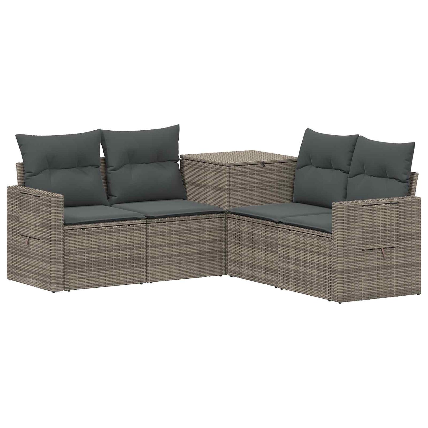 Sofa Set 5 stk. Grau und Dunkelgrau Polyrattan und Stahl