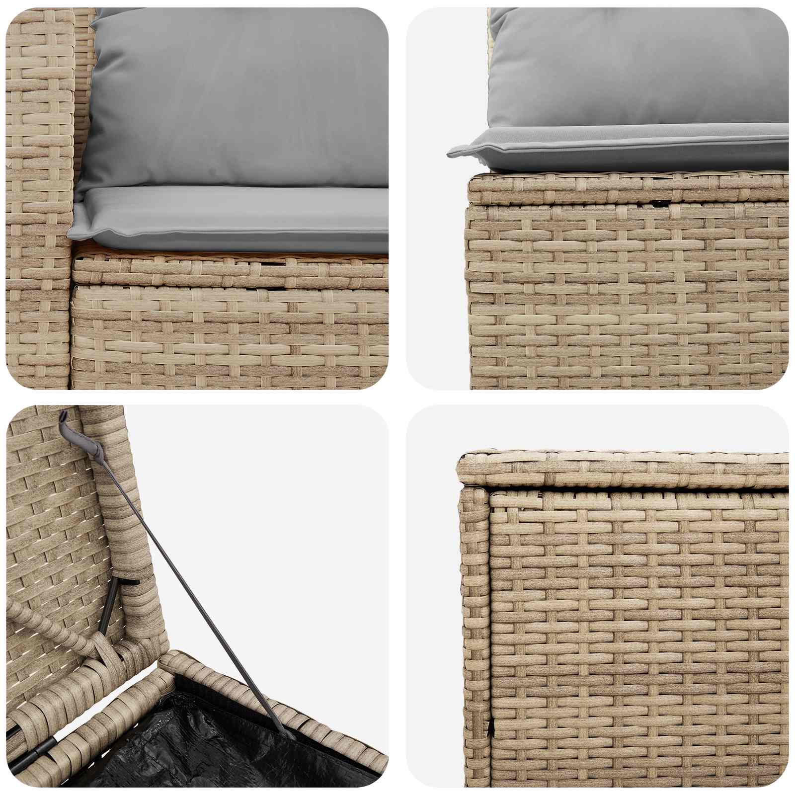 Sofa Set 5 stk. Beige und Hellgrau Polyrattan und Stahl