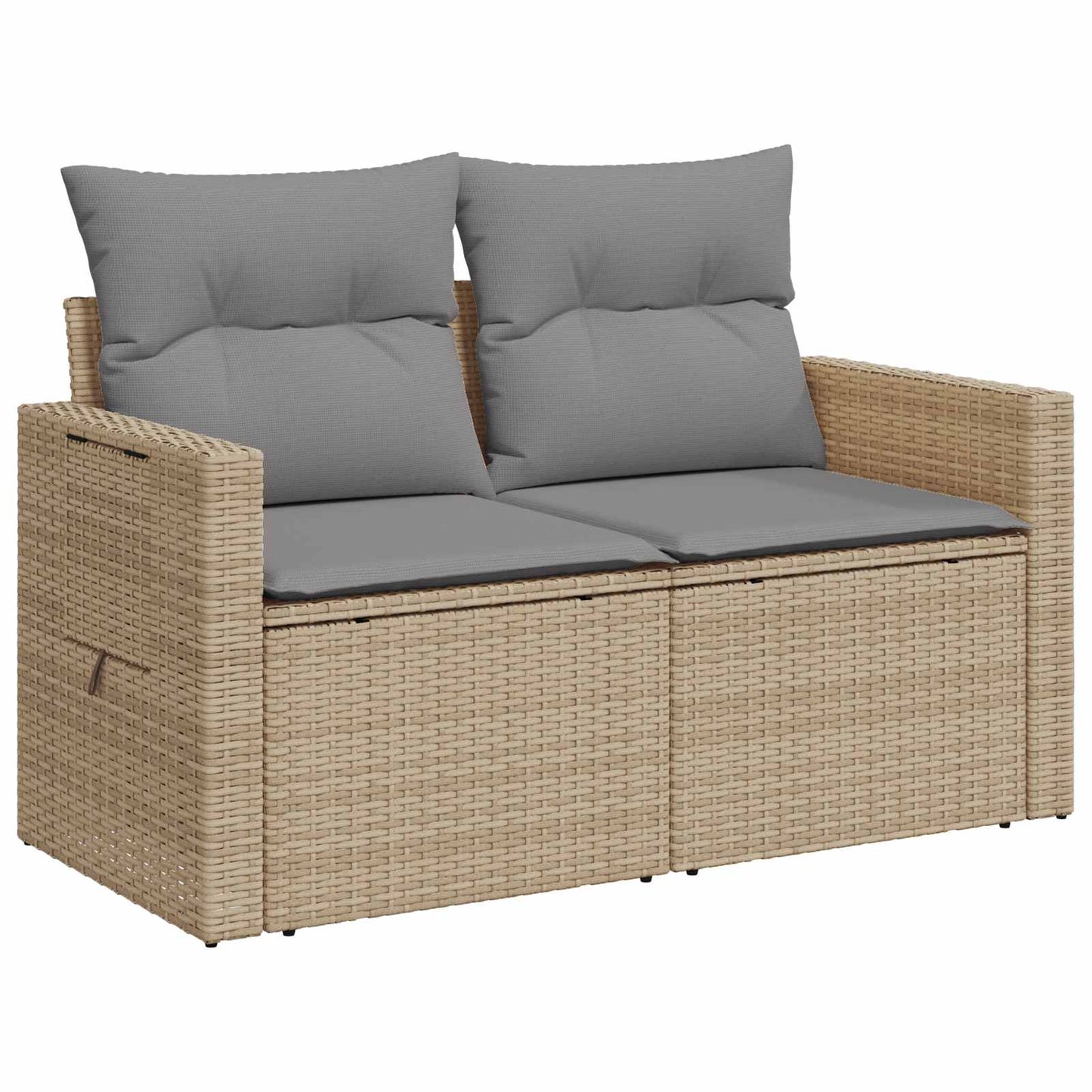 Sofa Set 5 stk. Beige und Hellgrau Polyrattan und Stahl