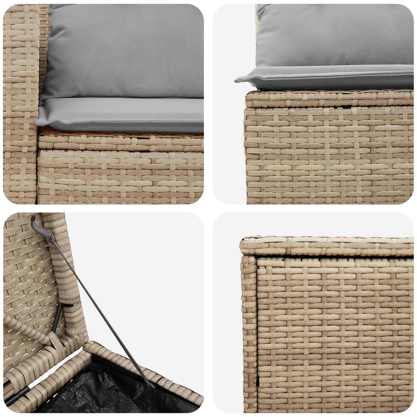 Sofa Set 5 stk. Beige und Hellgrau Polyrattan und Stahl