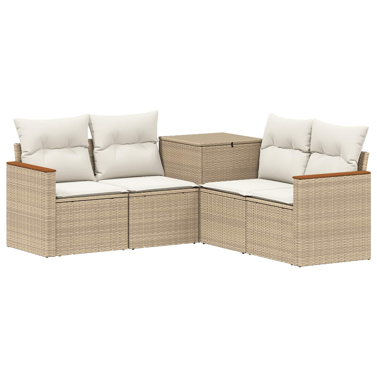 Sofa Set 5 stk. Beige und Cremeweiß 179 x 179 x 85 cm