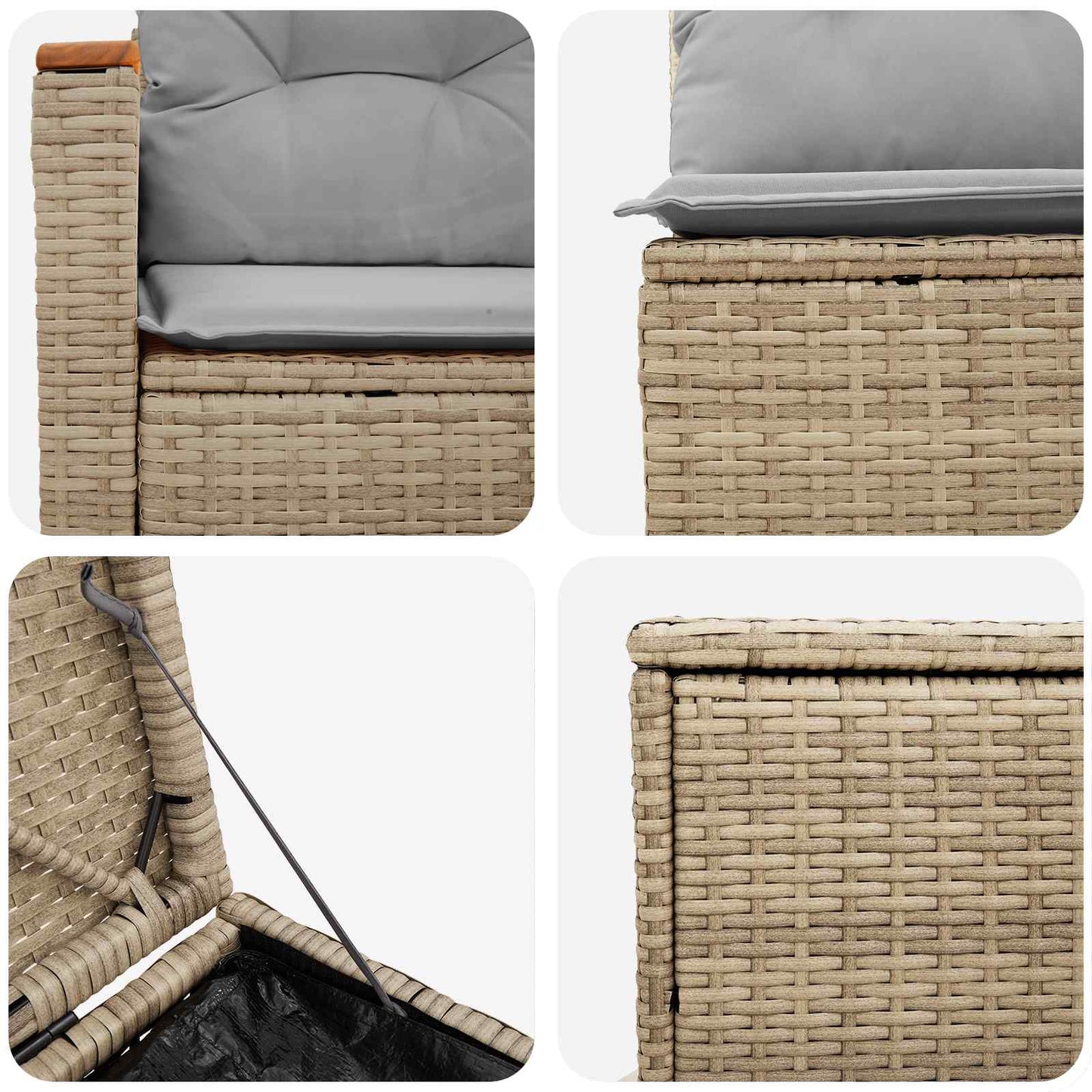 Sofa Set 5 stk. Beige und Hellgrau Polyrattan und Stahl