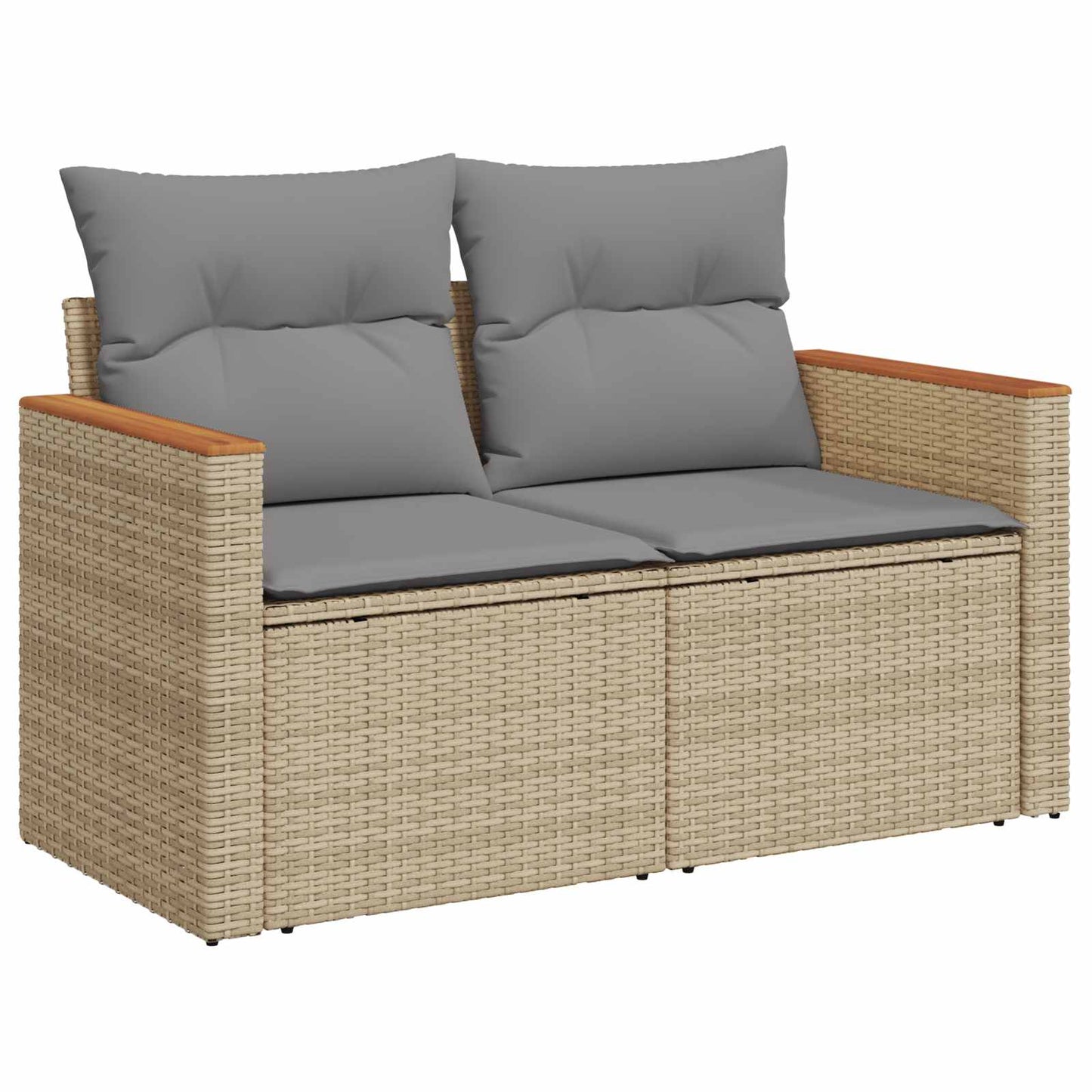 Sofa Set 5 stk. Beige und Hellgrau Polyrattan und Stahl