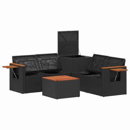 Sofa Set 5 stk. Schwarz und Blau 179 x 179 x 85 cm