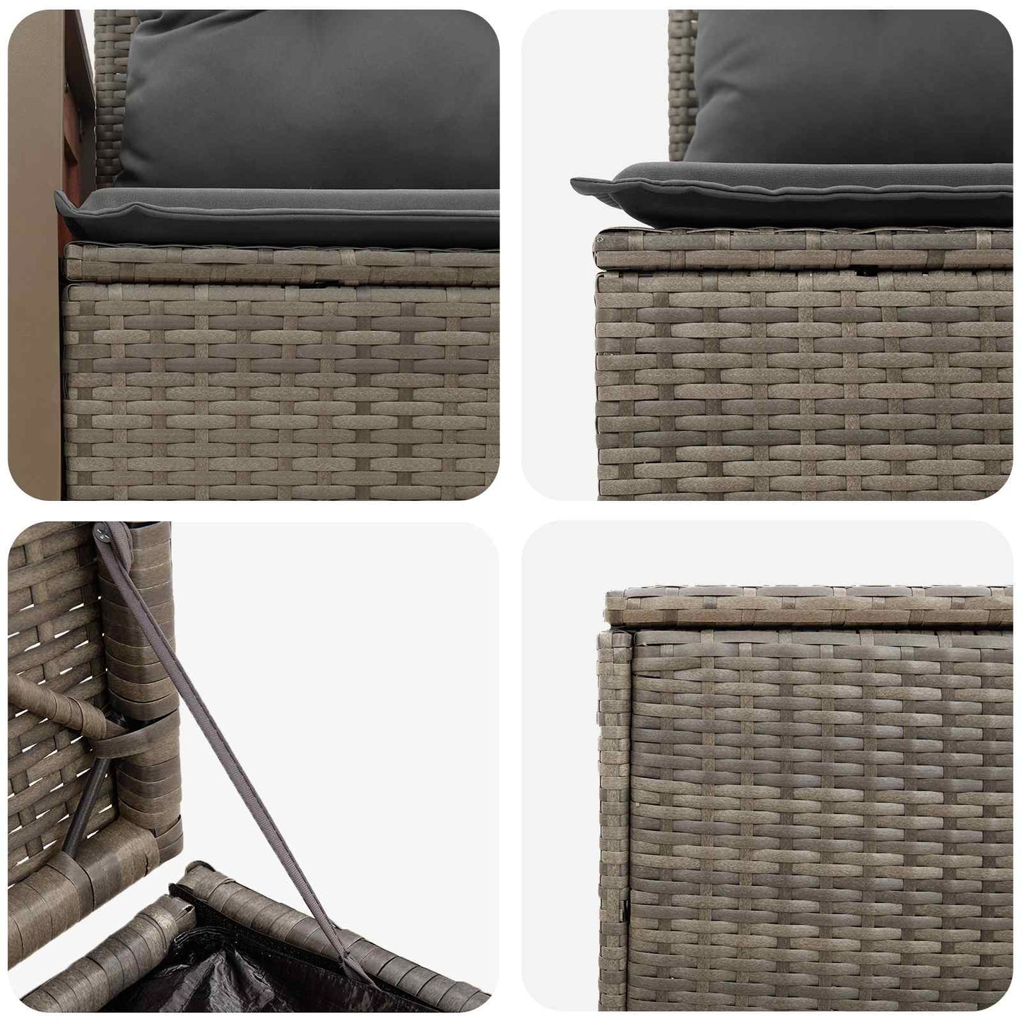 Sofa Set 5 stk. Grau und Dunkelgrau Polyrattan und Stahl