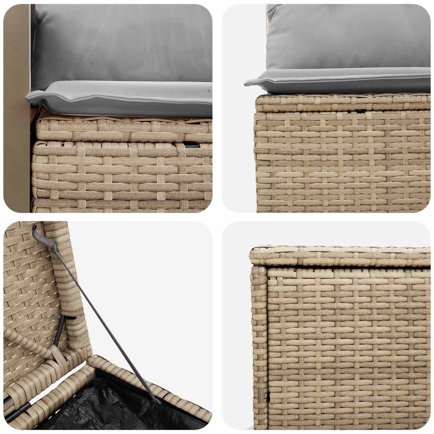 Sofa Set 5 stk. Beige und Hellgrau Polyrattan und Stahl