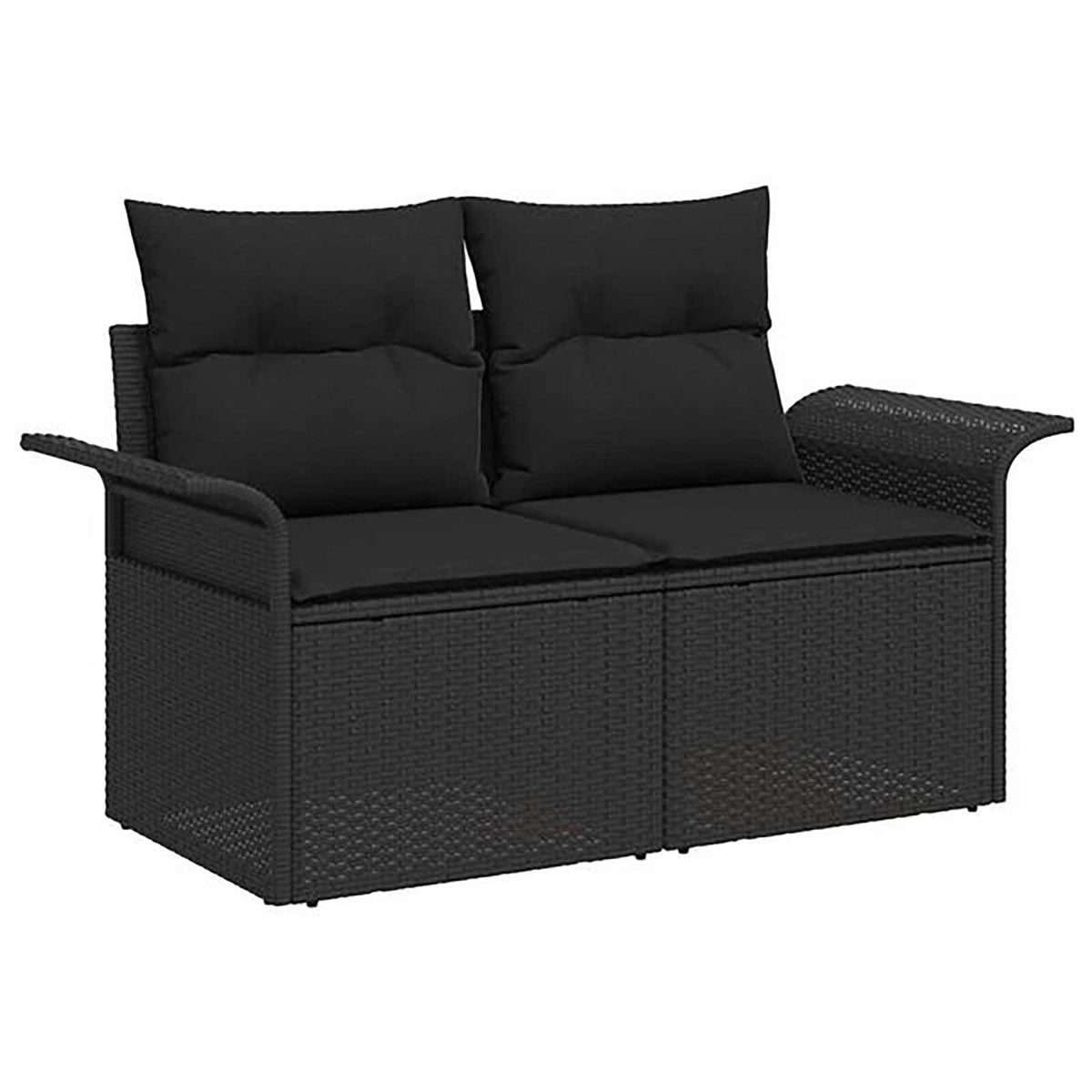 Sofa Set 8 stk. Schwarz 55 x 55 x 37 cm Polyrattan und Stahl