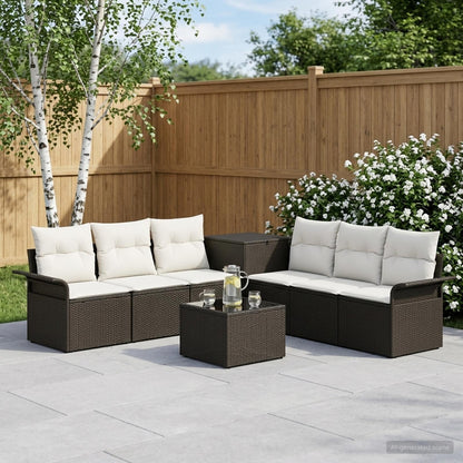 Sofa Set 8 stk. Schwarz und Cremeweiß 55 x 55 x 37 cm