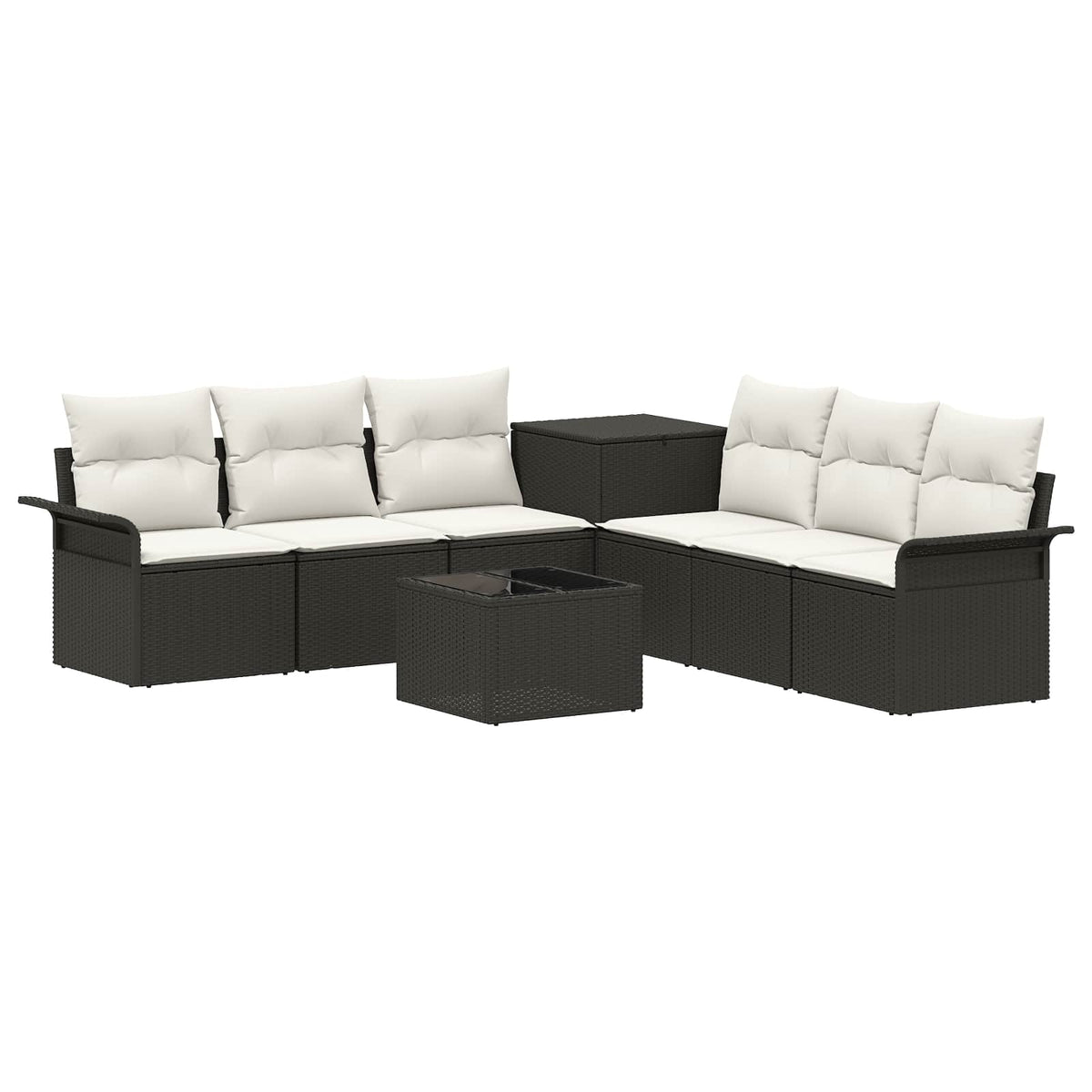 Sofa Set 8 stk. Schwarz und Cremeweiß 55 x 55 x 37 cm