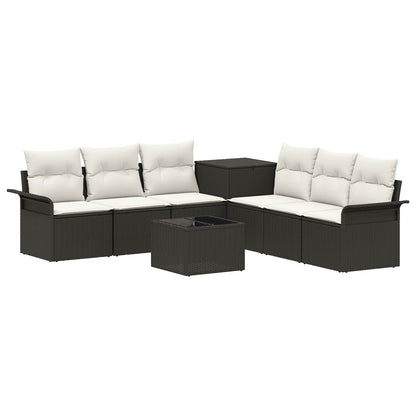 Sofa Set 8 stk. Schwarz und Cremeweiß 55 x 55 x 37 cm