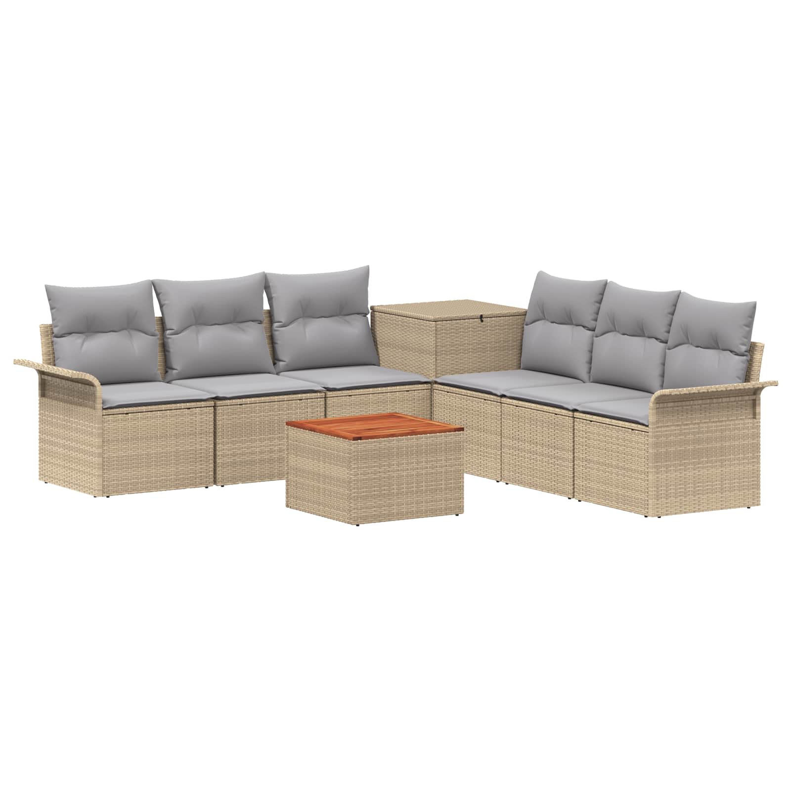 Sofa Set 8 stk. Beige und Hellgrau Polyrattan und Stahl