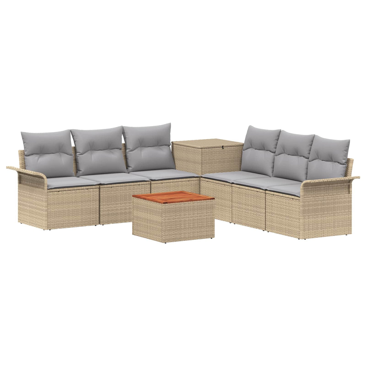Sofa Set 8 stk. Beige und Hellgrau 55 x 55 x 37 cm