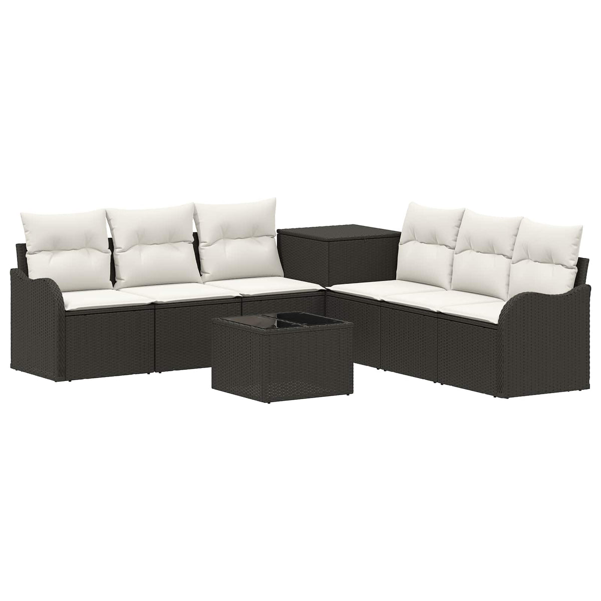 Sofa Set 8 stk. Schwarz und Cremeweiß 55 x 55 x 37 cm