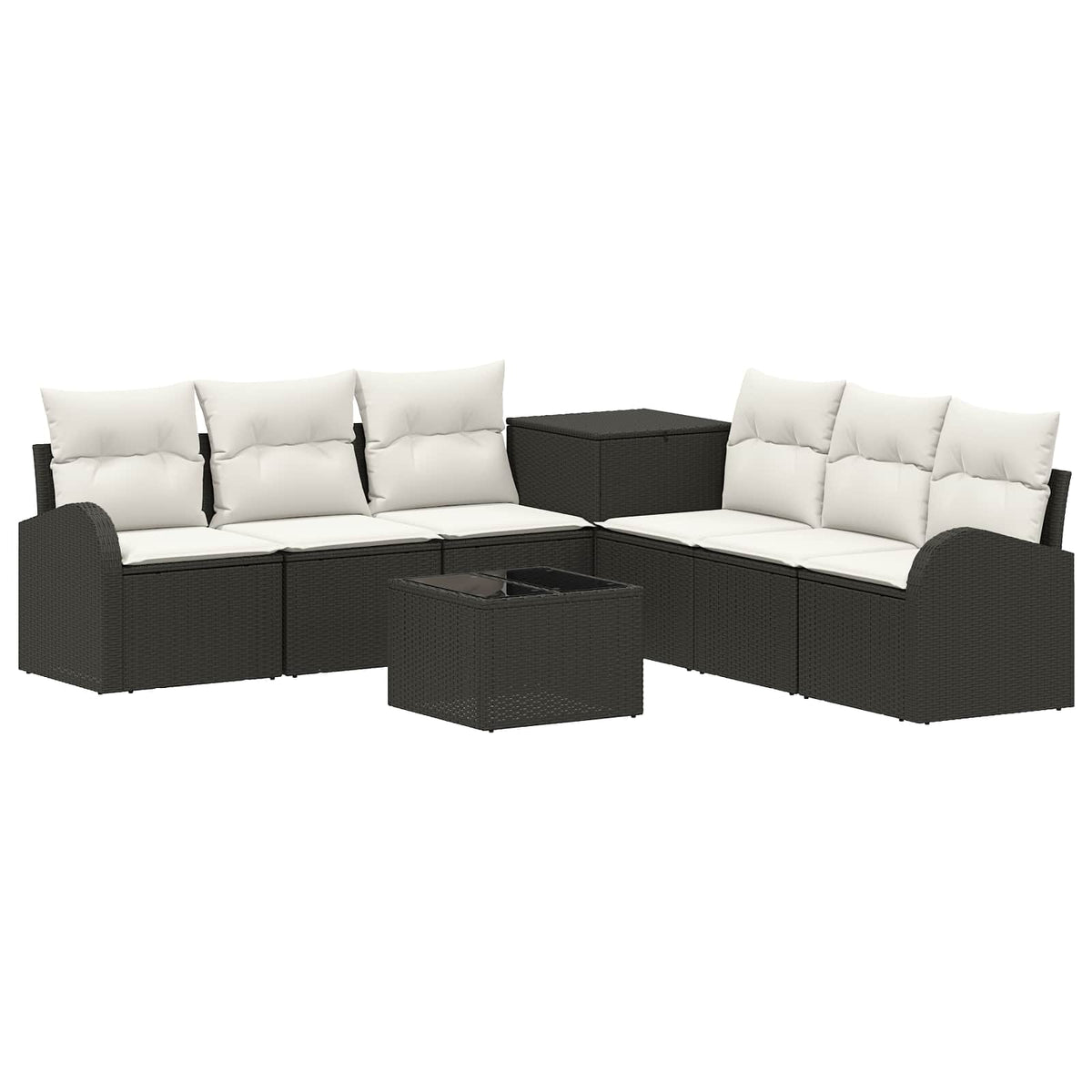 Sofa Set 8 stk. Schwarz und Cremeweiß 55 x 55 x 37 cm