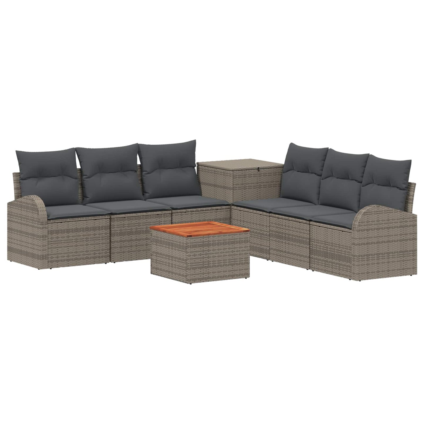 Sofa Set 8 stk. Grau und Dunkelgrau Polyrattan und Stahl
