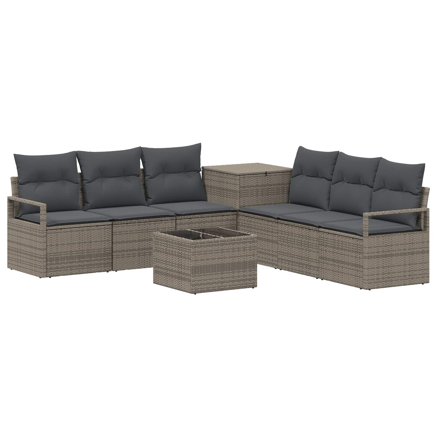 Sofa Set 8 stk. Grau und Dunkelgrau Polyrattan und Stahl