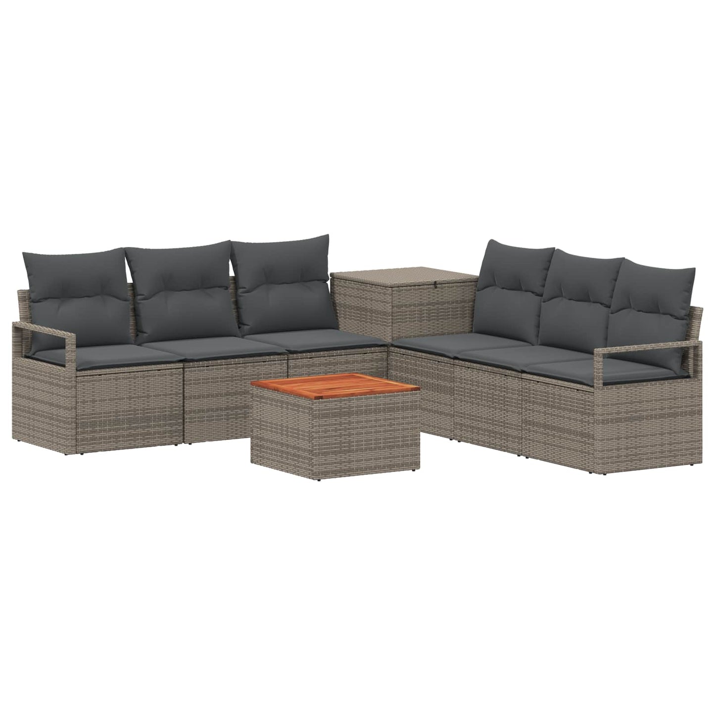 Sofa Set 8 stk. Grau und Dunkelgrau Polyrattan und Stahl