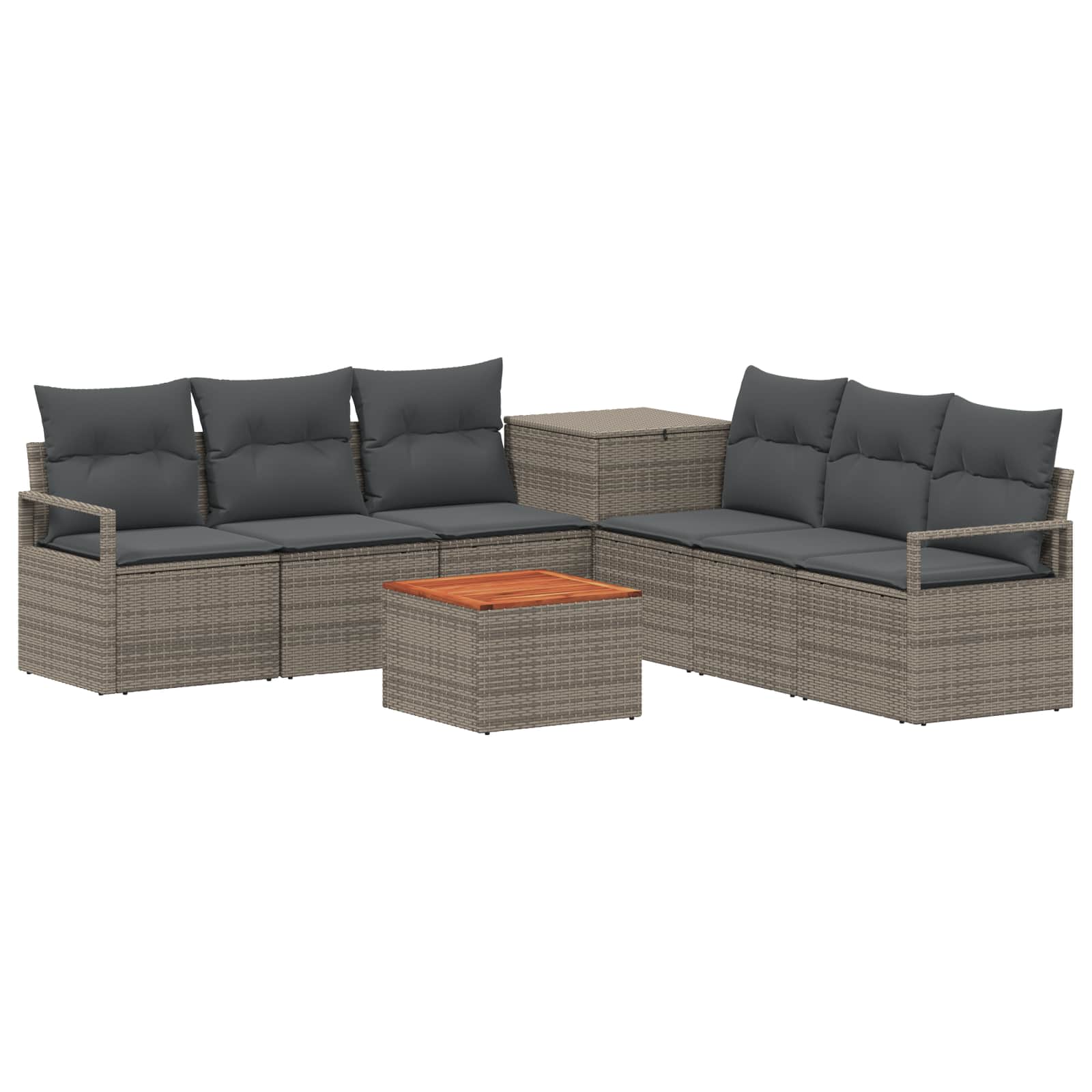 Sofa Set 8 stk. Grau und Dunkelgrau Polyrattan und Stahl