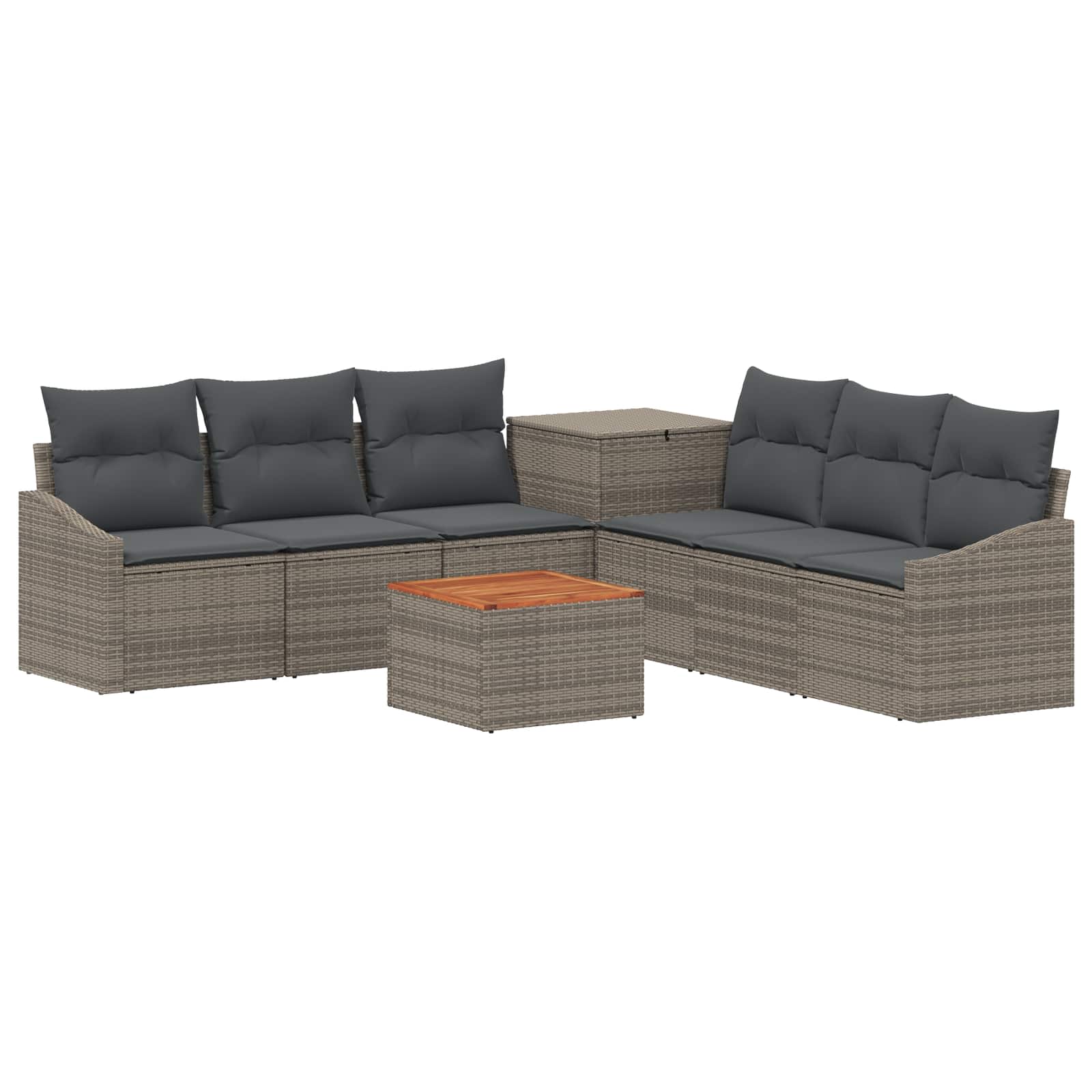 Sofa Set 8 stk. Grau und Dunkelgrau Polyrattan und Stahl