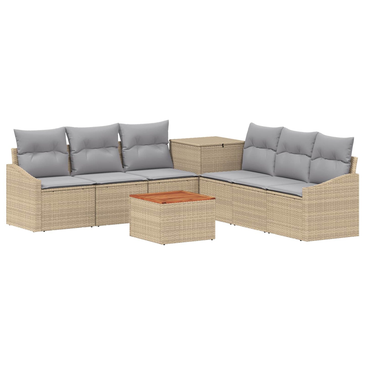 Sofa Set 8 stk. Beige und Hellgrau Polyrattan und Stahl