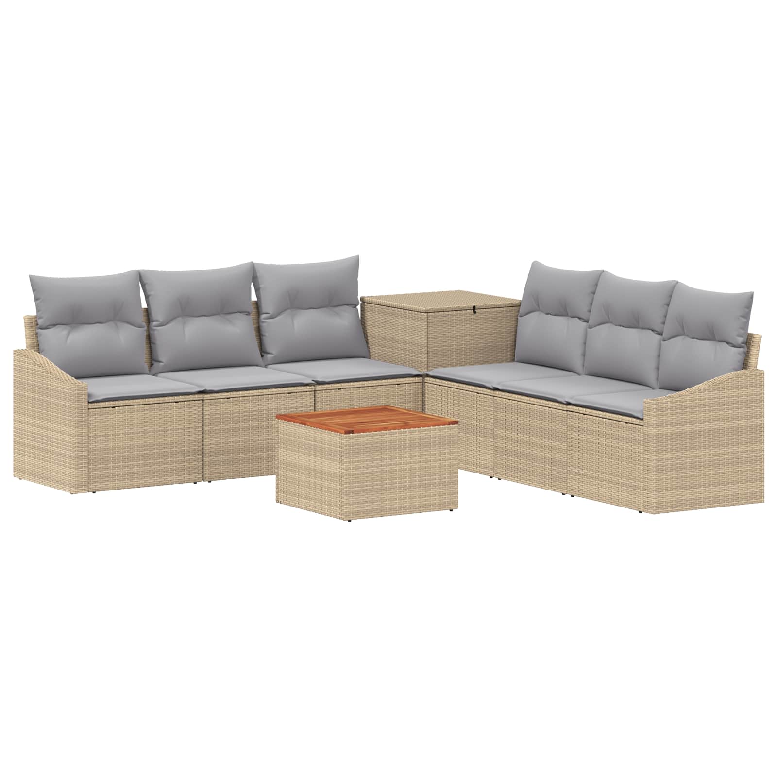 Sofa Set 8 stk. Beige und Hellgrau Polyrattan und Stahl