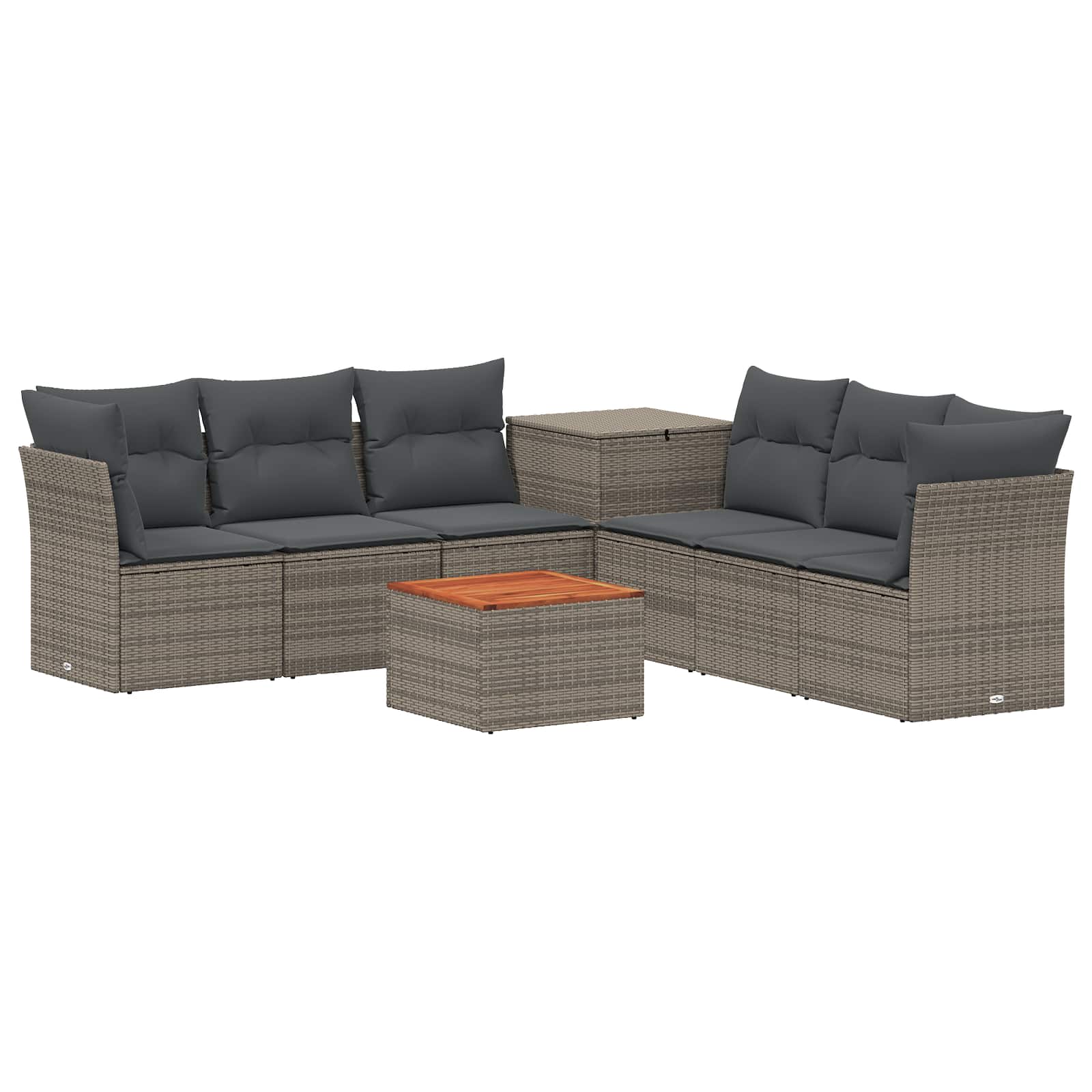 Sofa Set 8 stk. Grau und Dunkelgrau Polyrattan und Stahl