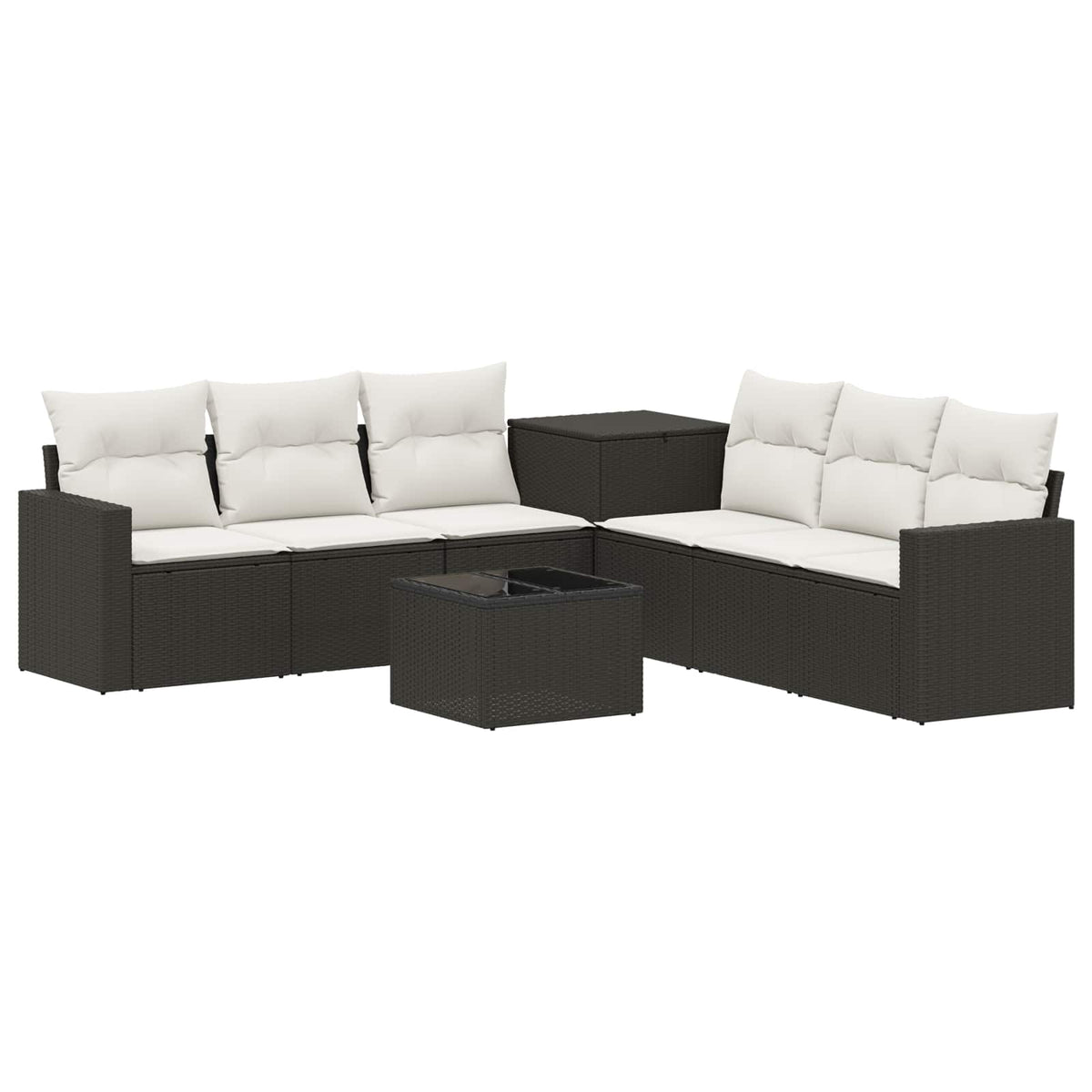 Sofa Set 8 stk. Schwarz und Cremeweiß 55 x 55 x 37 cm