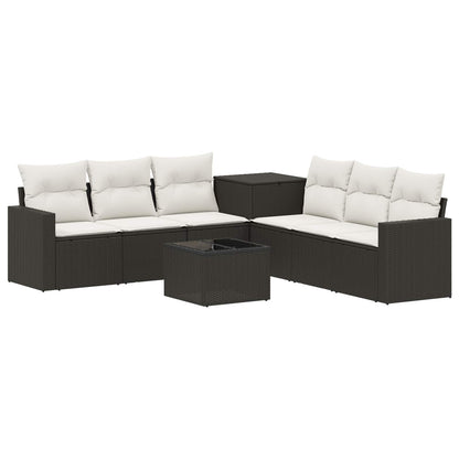 Sofa Set 8 stk. Schwarz und Cremeweiß 55 x 55 x 37 cm