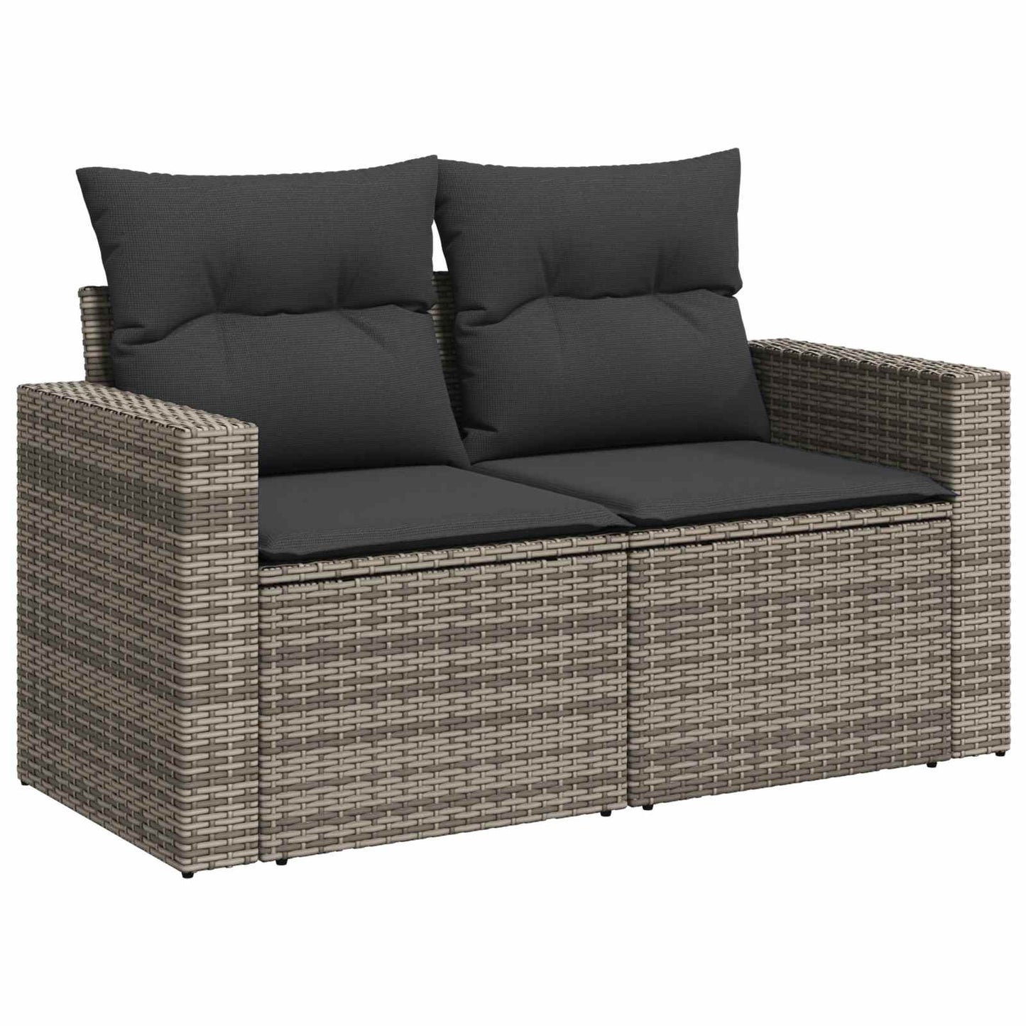 Sofa Set 8 stk. Grau und Dunkelgrau Polyrattan und Stahl