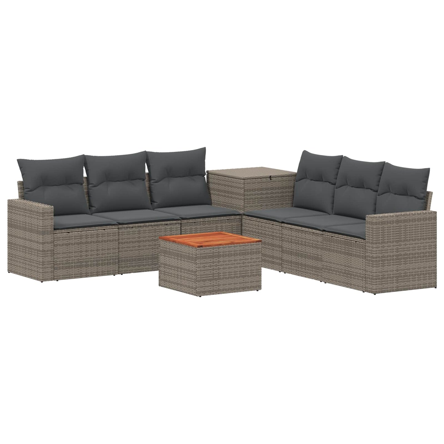 Sofa Set 8 stk. Grau und Dunkelgrau Polyrattan und Stahl