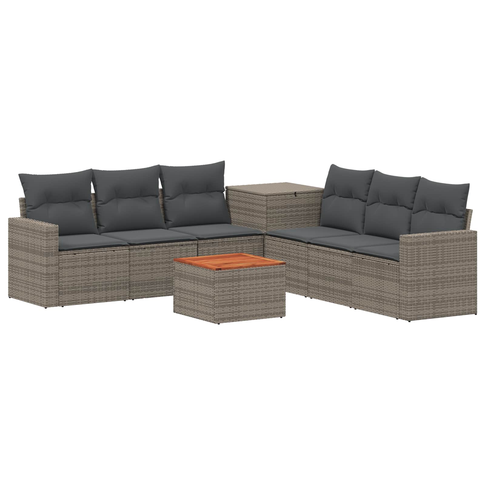 Sofa Set 8 stk. Grau und Dunkelgrau Polyrattan und Stahl