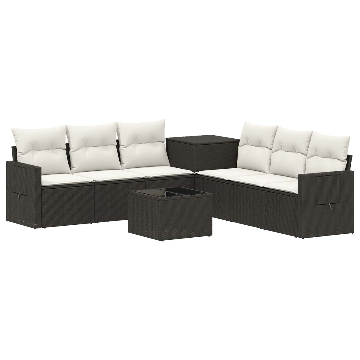 Sofa Set 8 stk. Schwarz und Cremeweiß 55 x 55 x 37 cm