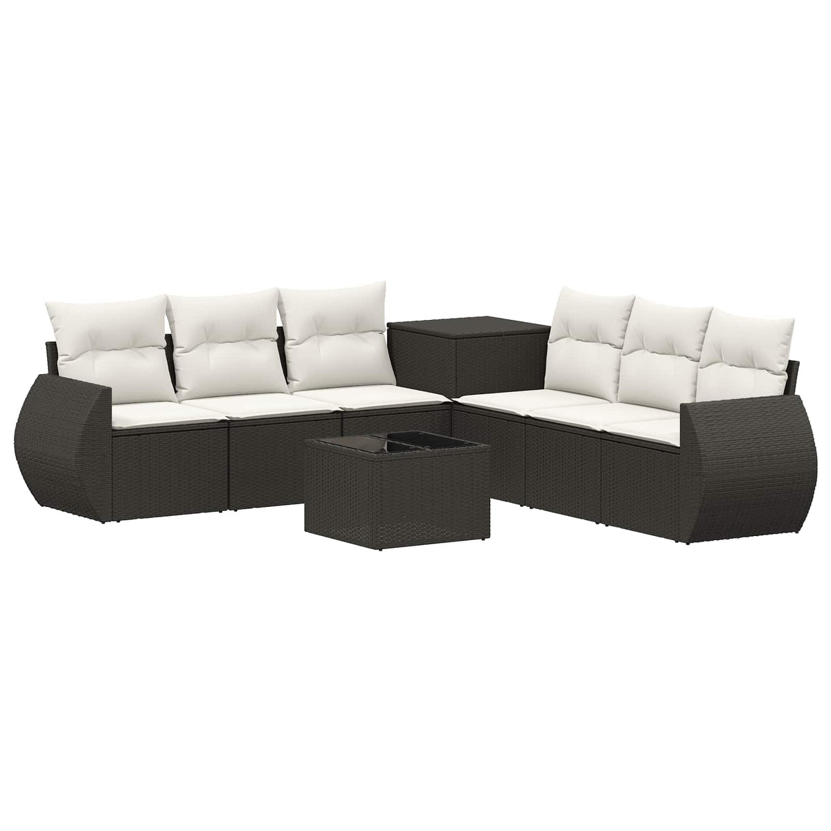 Sofa Set 8 stk. Schwarz und Cremeweiß 55 x 55 x 37 cm