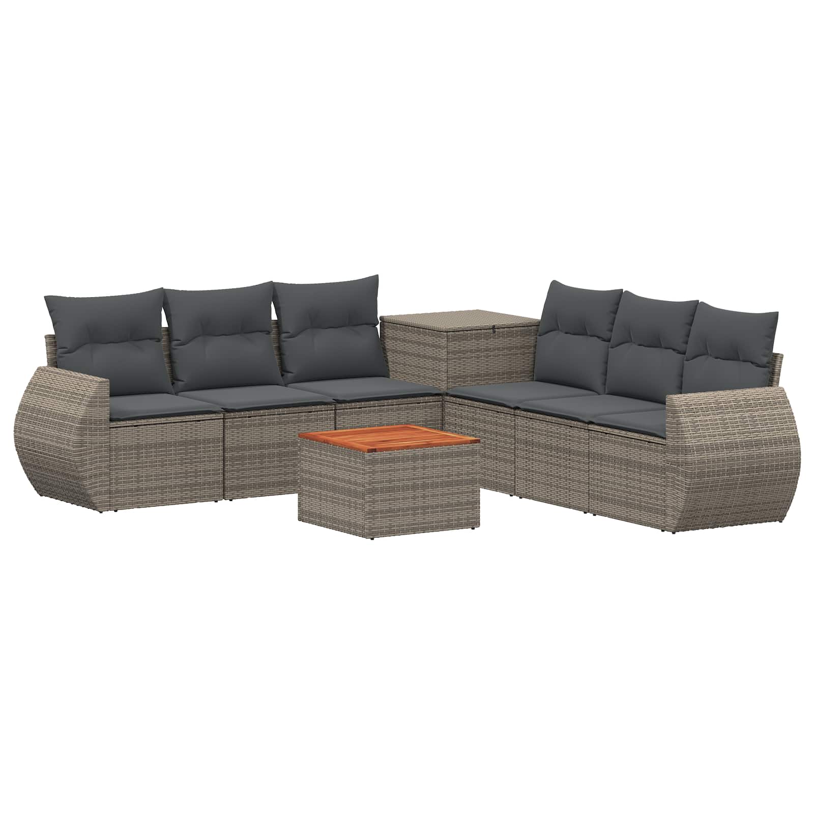 Sofa Set 8 stk. Grau und Dunkelgrau Polyrattan und Stahl