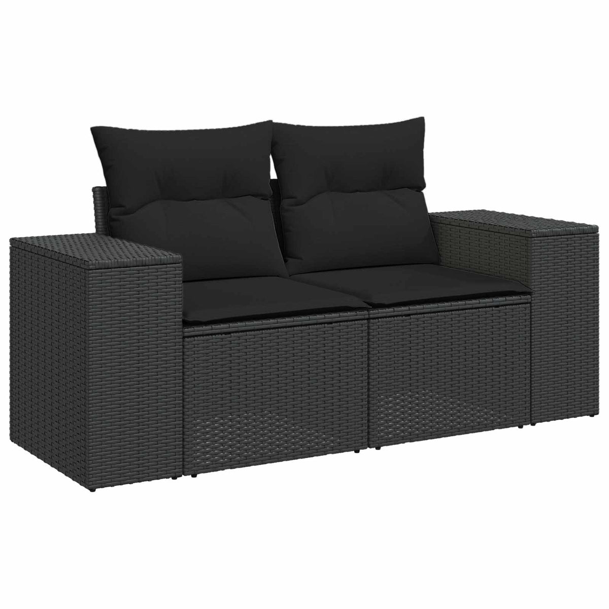 Sofa Set 8 stk. Schwarz 55 x 55 x 37 cm Polyrattan und Stahl