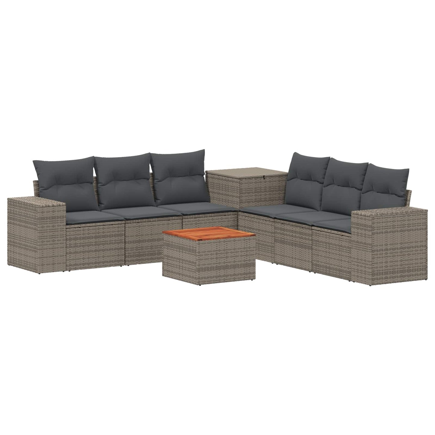Sofa Set 8 stk. Grau und Dunkelgrau Polyrattan und Stahl