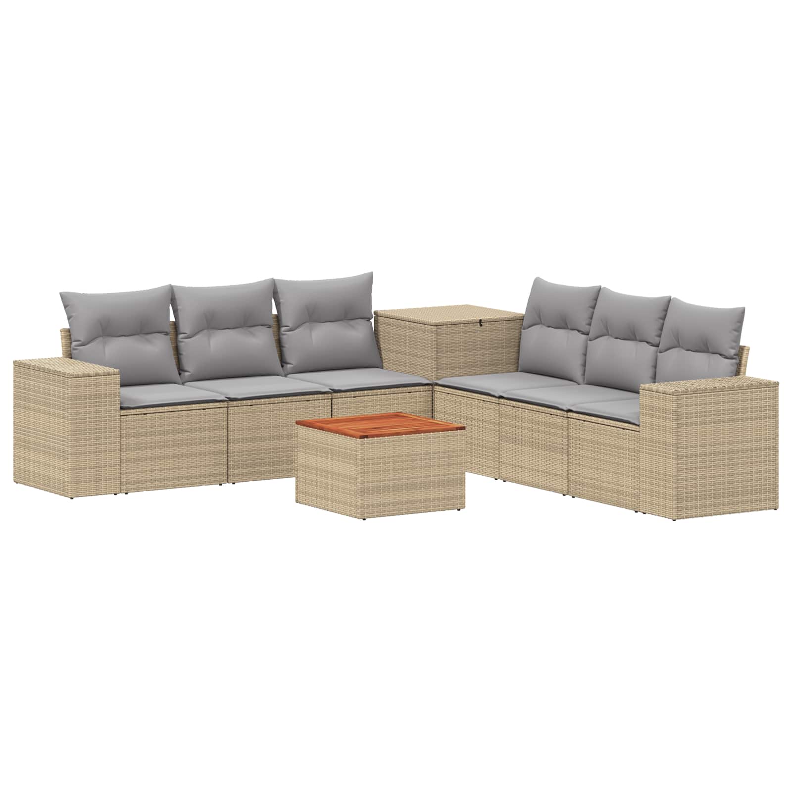 Sofa Set 8 stk. Beige und Hellgrau Polyrattan und Stahl