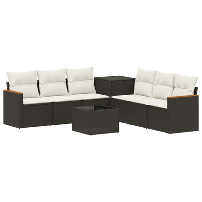 Sofa Set 8 stk. Schwarz und Cremeweiß 55 x 55 x 37 cm