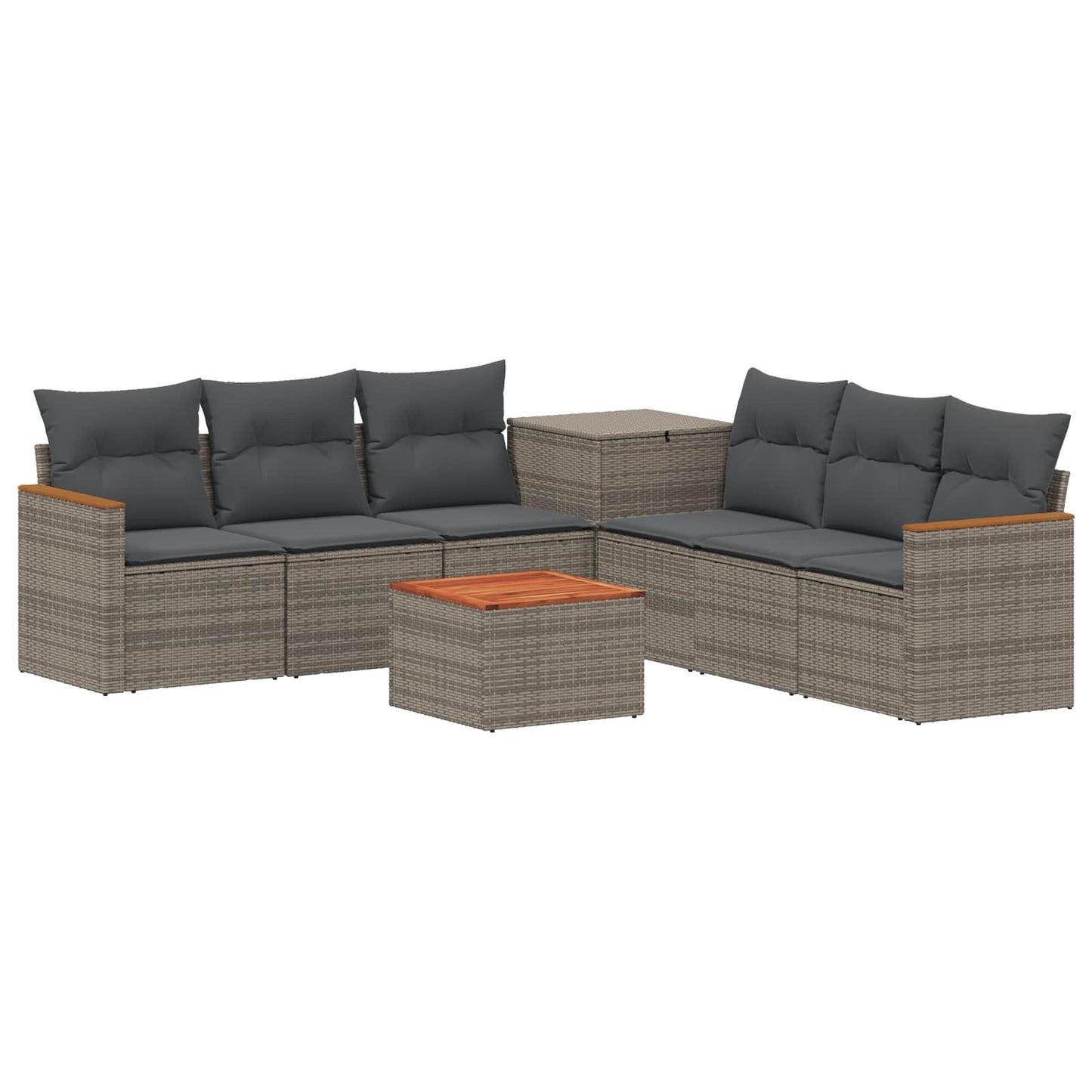 Sofa Set 8 stk. Grau und Dunkelgrau Polyrattan und Stahl