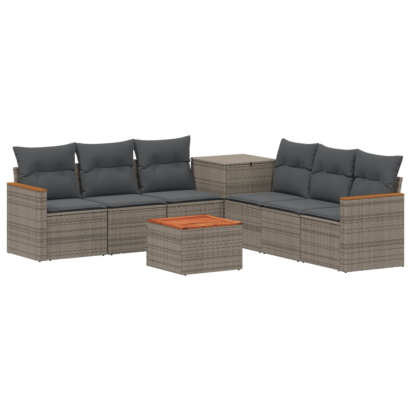 Sofa Set 8 stk. Grau und Dunkelgrau Polyrattan und Stahl